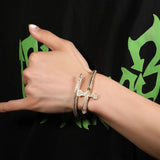 Bling King Sword Cuff Bangle CZ Bracelet Vintage Gift Hiphop Jewelry