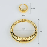 2pcs Dubai Silver Plated Jewelry Set - Bracelet Ring for Women
