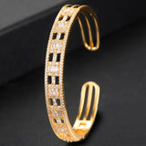 Stackable Bangle Cuff Women Wedding CZ Dubai Bracelet
