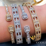 Stackable Bangle Cuff Women Wedding CZ Dubai Bracelet