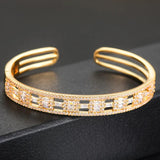 Stackable Bangle Cuff Women Wedding CZ Dubai Bracelet