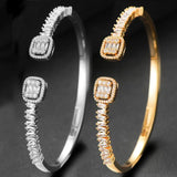 Stackable Bangle Cuff Women Wedding CZ Dubai Bracelet