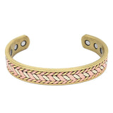 Men's Healing Magnetic Copper Bracelet Women 3-Tone Bangle Charm