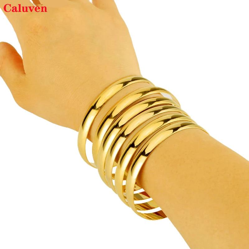 Caluven Ethiopian Bangles for Women Dubai Jewelry African Bracelets