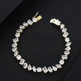 Flower Cuban Link CZ Bracelet Boho Cuff for Women