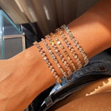 Flower Cuban Link CZ Bracelet Boho Cuff for Women