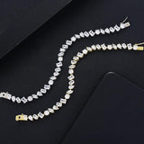 Flower Cuban Link CZ Bracelet Boho Cuff for Women