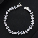 Flower Cuban Link CZ Bracelet Boho Cuff for Women