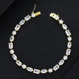 Flower Cuban Link CZ Bracelet Boho Cuff for Women