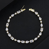 Flower Cuban Link CZ Bracelet Boho Cuff for Women