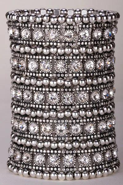 Crystal Stretch Cuff Bracelet Wedding Bridal Jewelry B13