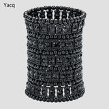 Crystal Stretch Cuff Bracelet Wedding Bridal Jewelry B13