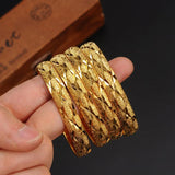 6pcs 24kGold Bangle Women Dubai Bride Wedding Ethiopian Bracelet Africa