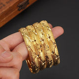 6pcs 24kGold Bangle Women Dubai Bride Wedding Ethiopian Bracelet Africa