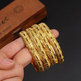 6pcs 24kGold Bangle Women Dubai Bride Wedding Ethiopian Bracelet Africa