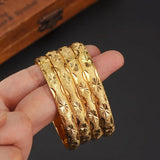 6pcs 24kGold Bangle Women Dubai Bride Wedding Ethiopian Bracelet Africa