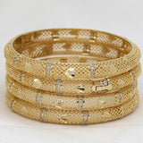 14k Plated Africa Dubai Bangles For Women Girl Rhinestones Jewelry