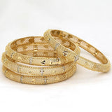 14k Plated Africa Dubai Bangles For Women Girl Rhinestones Jewelry