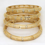 14k Plated Africa Dubai Bangles For Women Girl Rhinestones Jewelry
