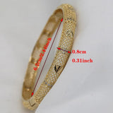 14k Plated Africa Dubai Bangles For Women Girl Rhinestones Jewelry