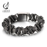 Vintage Bead Bracelet Stainless Steel Bangle