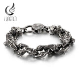 Vintage Bead Bracelet Stainless Steel Bangle