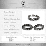 Vintage Bead Bracelet Stainless Steel Bangle