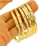 6MM Dubai Bangle African Middle East Bangles Bracelets Ethiopian Jewelry 6pcs