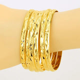 6MM Dubai Bangle African Middle East Bangles Bracelets Ethiopian Jewelry 6pcs