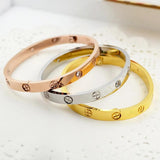 Plus Sign Bangle Silver Titanium Steel Bracelet Jewelry