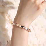 Plus Sign Bangle Silver Titanium Steel Bracelet Jewelry