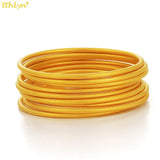 Matte Glossy Bangles Bracelets Set of 9 Pieces Women Wedding Party Jewelry