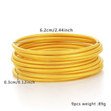 Matte Glossy Bangles Bracelets Set of 9 Pieces Women Wedding Party Jewelry