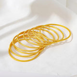 Matte Glossy Bangles Bracelets Set of 9 Pieces Women Wedding Party Jewelry