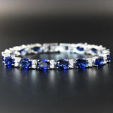 Delicate Hand Jewelry Gemstone Bracelet Artificial Sapphire Wedding