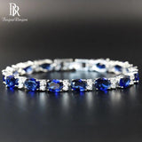 Delicate Hand Jewelry Gemstone Bracelet Artificial Sapphire Wedding