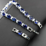 Delicate Hand Jewelry Gemstone Bracelet Artificial Sapphire Wedding