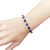 Delicate Hand Jewelry Gemstone Bracelet Artificial Sapphire Wedding