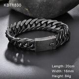 Fongten Men's Stainless Steel Cuban Chain Bracelet