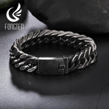 Fongten Men's Stainless Steel Cuban Chain Bracelet