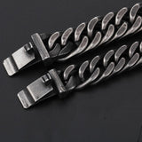 Fongten Men's Stainless Steel Cuban Chain Bracelet