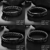 Fongten Men's Stainless Steel Cuban Chain Bracelet