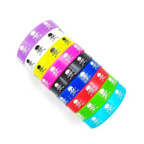 50Pcs Silicone Rubber Bracelets Charm Butterfly Jesus National Skull Stars