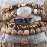 RH Chip Stone 5pc Beaded Bracelet Set for Women