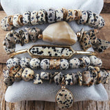 RH Chip Stone 5pc Beaded Bracelet Set for Women