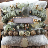 RH Chip Stone 5pc Beaded Bracelet Set for Women