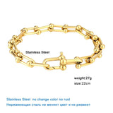 U Shape Links Bracelets Stainless Steel Chain Wristband Jewelry