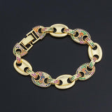 Micro Pave CZ Rainbow Wristband Bracelet for Women
