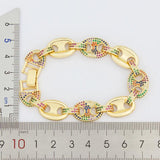 Micro Pave CZ Rainbow Wristband Bracelet for Women