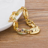 Micro Pave CZ Rainbow Wristband Bracelet for Women